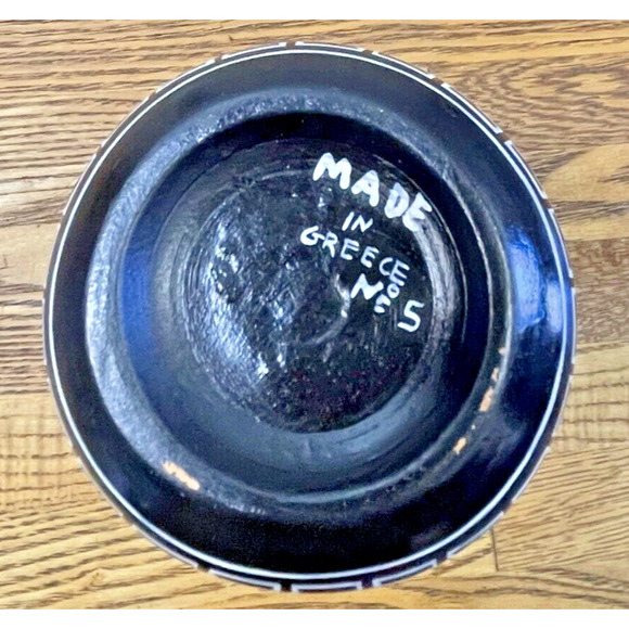 Pair of Unique Greek Vintage Vase Made by Vera G No. 5 & No. 20 Ceramic Handmade - Picture 8 of 11